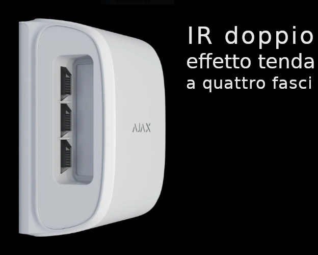 Sensore volumetrico effetto tenda Ajax wireless da esterno.